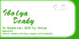 ibolya deaky business card